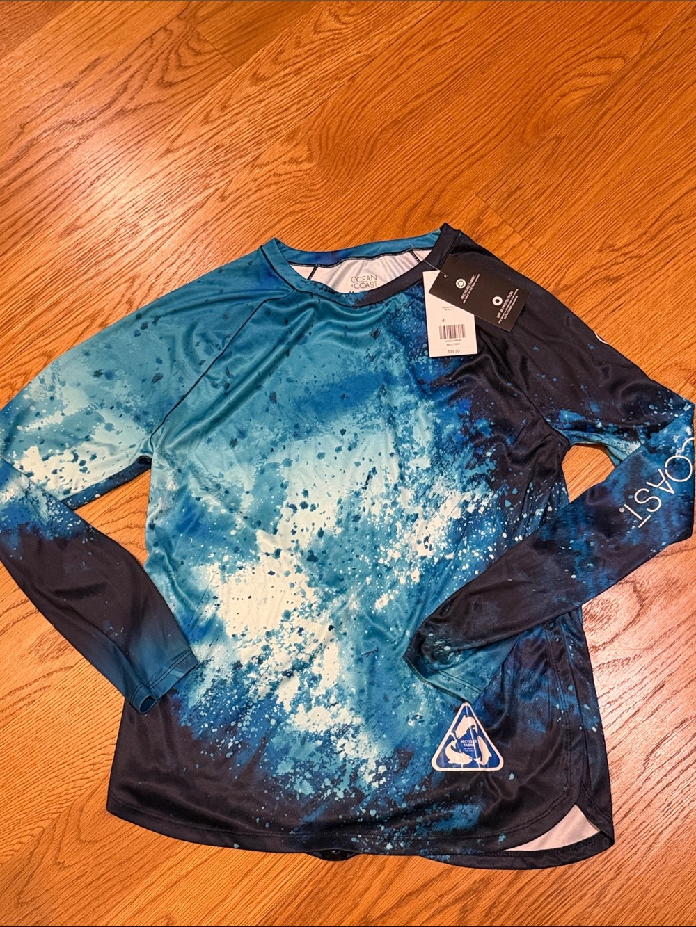 Womens Blue Long-Sleeve Rashguard